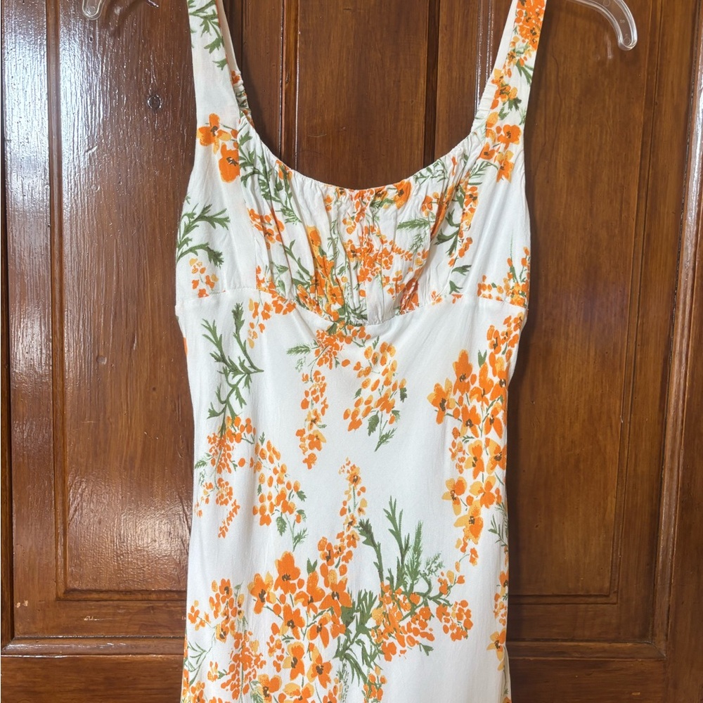 Sweet Pot Orange Floral Dress - Picture 4 of 12